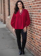 Load image into Gallery viewer, The Crimson Gala Blouse