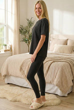 Load image into Gallery viewer, In Her Cozy Era Microfiber Loungewear Set in Black