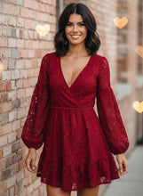 Load image into Gallery viewer, Midnight Romance Lace Mini Dress (multiple color options)