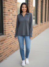 Load image into Gallery viewer, Modern Edge Long Sleeve Polo T-Shirt (multiple color options)