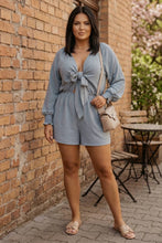 Load image into Gallery viewer, Share My Story Tie Front Romper (multiple color options)