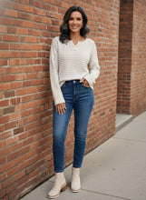 Load image into Gallery viewer, Weekend Retreat Striped Henley Top (multiple color options)