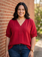 Load image into Gallery viewer, Sedona Sunset Braided Trim Blouse
