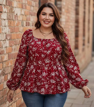 Load image into Gallery viewer, Cottage Romance Peplum Blouse