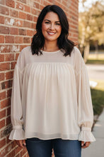 Load image into Gallery viewer, Cloud Chiffon Ruffle-Sleeve Blouse