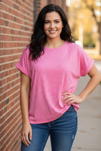 Load image into Gallery viewer, Cloud-Nine Hacci Melange Tee in Fuchsia