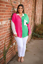 Load image into Gallery viewer, Capture the Day Two Toned Button Up Kelly