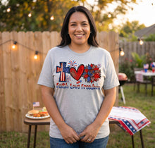 Load image into Gallery viewer, Faith Love Freedom Graphic T-Shirt
