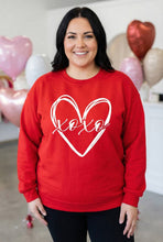 Load image into Gallery viewer, XOXO Heart Sketch Graphic Pullover Sweatshirt
