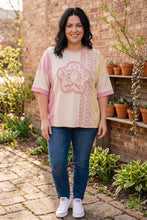 Load image into Gallery viewer, Patchwork Flower Oversized Tee in Pink and Yellow