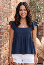 Load image into Gallery viewer, Harbor Breeze Ruffled Square Neck Blouse (multiple color options)