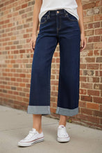 Load image into Gallery viewer, RISEN Mid Rise Fit Ankle Wide Roll Up Jeans
