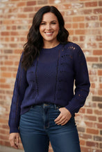 Load image into Gallery viewer, Blue Skies Crochet Pullover