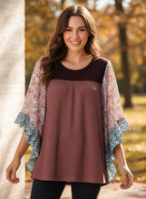 Load image into Gallery viewer, Poetic Muse Three-Quarter Sleeve Blouse (multiple color options)