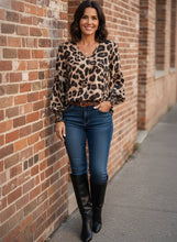 Load image into Gallery viewer, Midnight Safari V-Neck Blouse