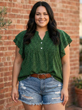 Load image into Gallery viewer, Polka Dot Promenade Ruffled Blouse (multiple color options)