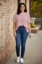 Load image into Gallery viewer, Daily Drift Jacquard Tee in Ruby