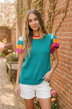 Load image into Gallery viewer, Perfect Playlist Color Block Sleeve Top