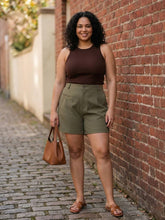 Load image into Gallery viewer, Hamptons High-Rise Pleated Shorts (multiple color options)