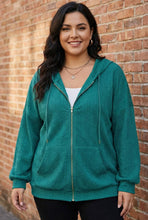 Load image into Gallery viewer, Summit Texture Zip-Up Dropped Shoulder Hoodie (multiple color options)