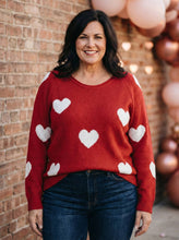 Load image into Gallery viewer, Cupid’s Keepsake Intarsia Heart Sweater (multiple color options)