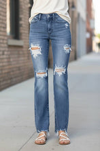 Load image into Gallery viewer, JUDY BLUE Mid Rise Destroy Straight Jeans