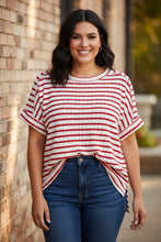 Load image into Gallery viewer, Daily Drift Jacquard Tee in Ruby