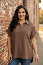 Load image into Gallery viewer, Midtown Chic Airflow Button-Down Shirt in Brown