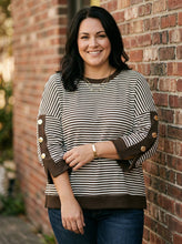 Load image into Gallery viewer, Coffee Connoisseur Striped Sweatshirt