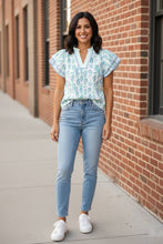 Load image into Gallery viewer, Verdant Vine Ruffle Sleeve Blouse