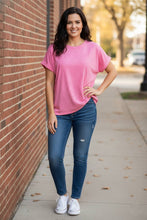 Load image into Gallery viewer, Cloud-Nine Hacci Melange Tee in Fuchsia