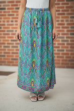 Load image into Gallery viewer, Drifting Dreamer Tassel Maxi Skirt in Mint Combo