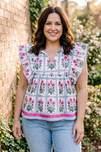 Load image into Gallery viewer, Garden Party Floral Ruffle Blouse