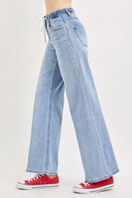 Load image into Gallery viewer, RISEN Elastic Band Slouchy Wide Jeans w/Drawstring