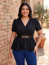Load image into Gallery viewer, Classic Charm Surplice Blouse (multiple color options)