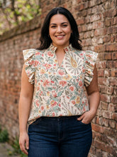 Load image into Gallery viewer, Chasing Compliments Ruffle Sleeve Blouse (multiple print options)