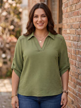 Load image into Gallery viewer, Effortless Chic Johnny Collar Blouse (multiple color options)