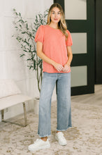 Load image into Gallery viewer, Grace & Virtue Balloon Sleeve Blouse in Coral