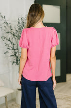 Load image into Gallery viewer, Grace & Virtue Balloon Sleeve Blouse in Fuchsia