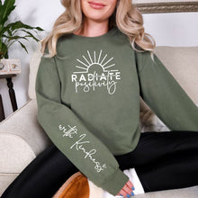 Load image into Gallery viewer, Radiate Positivity Graphic Sweatshirt (multiple color options)