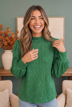 Load image into Gallery viewer, Textured Green Dream Mock Neck Top
