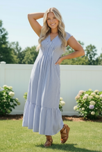 Load image into Gallery viewer, Sunny Days Striped Midi Dress in Blue