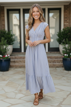 Load image into Gallery viewer, Sunny Days Striped Midi Dress in Blue
