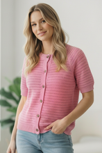 Load image into Gallery viewer, Simply Sweet Button Down Pink Sweater