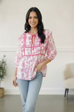 Load image into Gallery viewer, Where is the Garden Party Tie Blouse