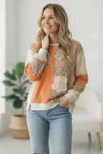 Load image into Gallery viewer, Orange Creamsicle Colorblock Pullover