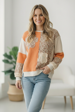 Load image into Gallery viewer, Orange Creamsicle Colorblock Pullover