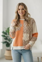Load image into Gallery viewer, Orange Creamsicle Colorblock Pullover