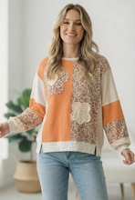 Load image into Gallery viewer, Orange Creamsicle Colorblock Pullover
