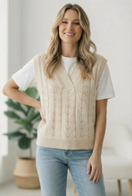 Load image into Gallery viewer, The Soft Breeze Cream Sweater Vest